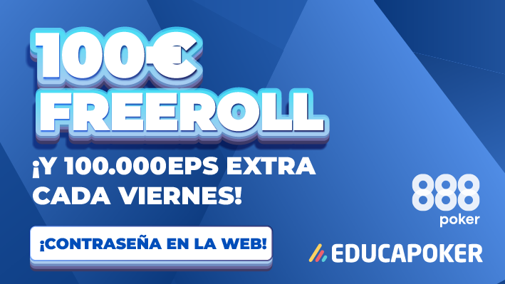 EducaPoker's tweet photo. ¡Cuatro freeroll de julio en @888pokerSpain con 100 € GTD y EPs!

🕙22:00h
🎟️Entrada gratis
🎁100 € GTD y 100k EducaPuntos

La contraseña para el freeroll de hoy la podéis encontrar en esta noticia.
📰https://t.co/M05gPryYkX https://t.co/UnfsOPnsze