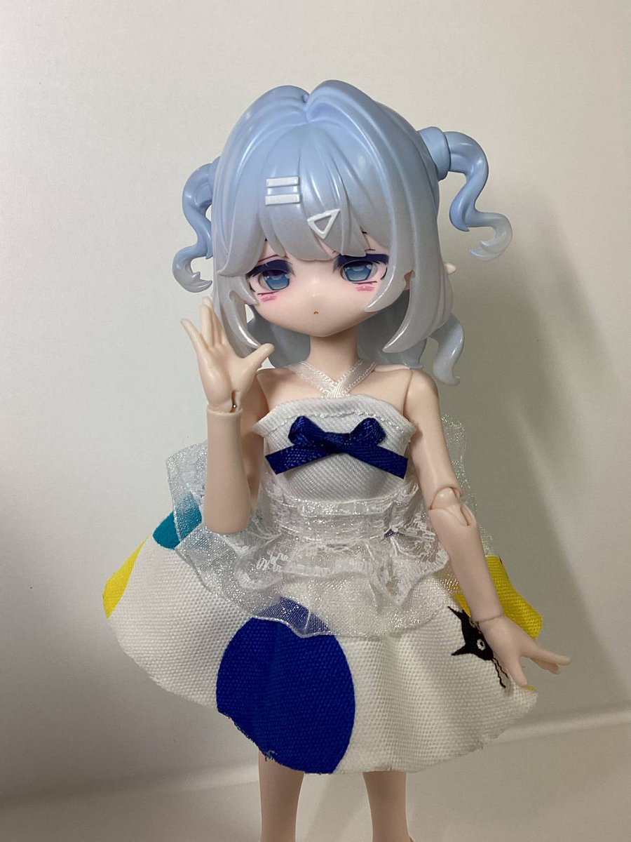hakusai0216's tweet photo. そういえばフライングお披露目しちゃったけど
海鈴の夏服作ってみたよ〜この季節に萌え袖は暑いよね（あとハンドが見えない）、ということでキャミソールです💪
ふわふわのミニスカートとクロスした肩紐がお気に入り🫶 https://t.co/ONkdrl6CP8