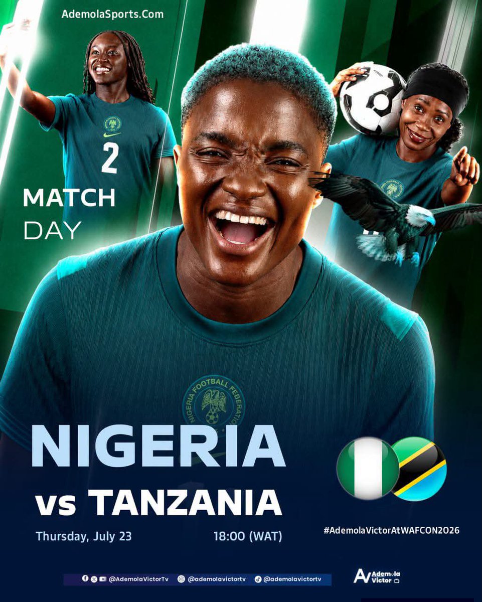 JWsports1's tweet photo. MATCHDAY! Nigeria Vs Tanzania
Finally, a Super Falcons #WafconBuildup friendly up north, which, hopefully, won't be cancelled due to unforeseen circumstances. 😁
📸 @AdemolaVictorTv || #IntnlFriendly https://t.co/7nvx2qkE1B