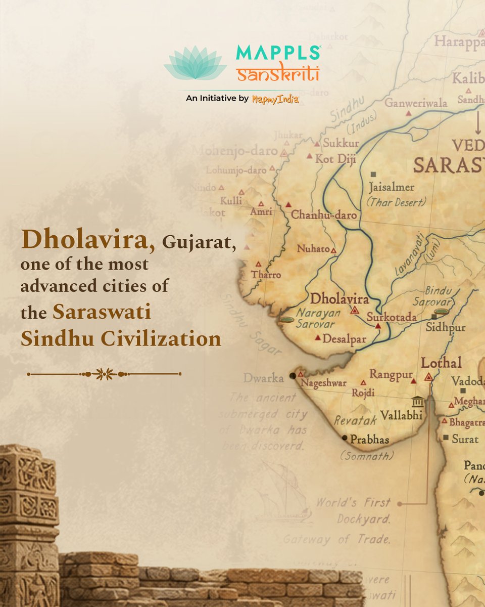 MapplsSanskriti's tweet photo. Most people travel to places they’ve already seen online.

But India is full of places
you may haven’t even heard of.

Dholavira isn't just an archaeological site.
It's proof that advanced cities existed here
thousands of years ago.

Maybe it’s time we explore differently. https://t.co/yVlacRDQMm