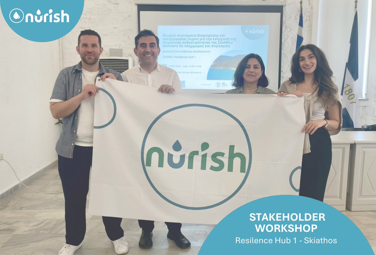 NURISH_EU's tweet photo. 🌿 As part of the #NURISHStakeholderWorkshop series, stakeholders in Skiathos explored Nature-based Water management and treatment systems to strengthen climate resilience. 💧🌍

Read more 👉 https://t.co/SwCXJkPgB3 https://t.co/Z5Q5HwGDAJ