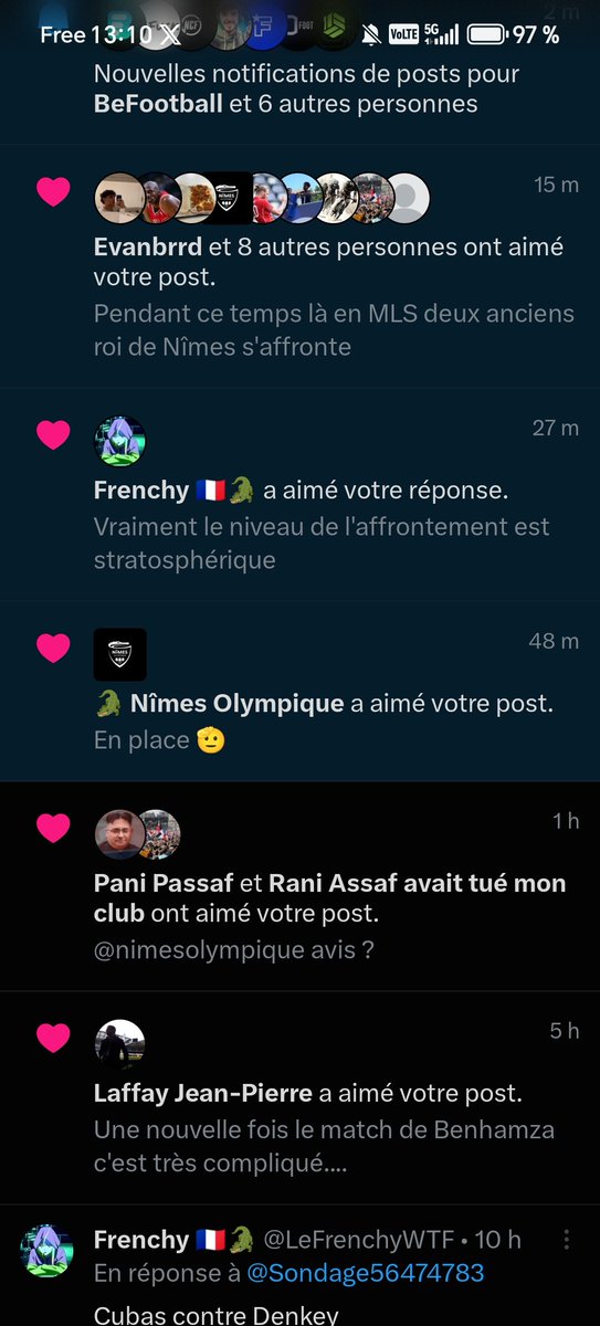 Sondage56474783's tweet photo. Et ouais les filles y'a le CM du Nîmes olympique qui a like un de mes Tweet je sais je sais 😮‍💨 https://t.co/Jb1xXmyx3S