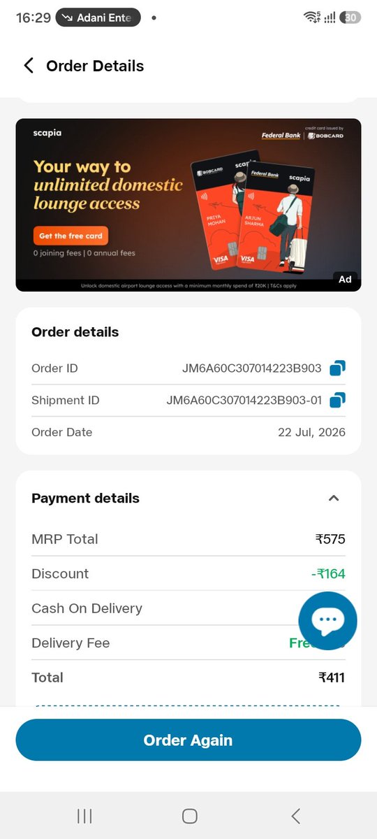 BharatSamachar0's tweet photo. @JioMart_Support Unable to DM. 
Sharing all details here under your tweet. 
Please refer to the screenshots for Order ID and Shipment ID. https://t.co/RDZSWM0brf