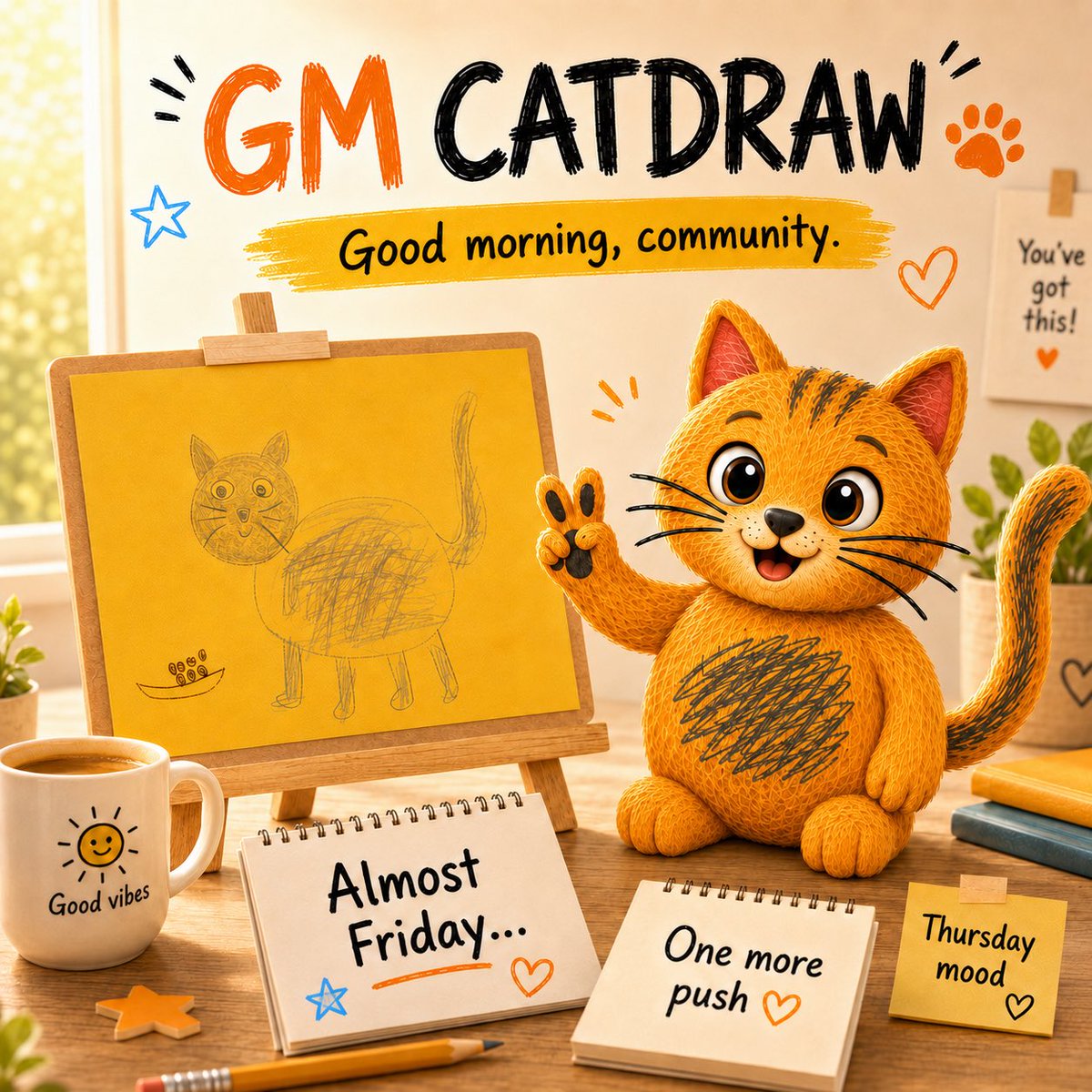 catdrawcoin's tweet photo. GM CATDRAW βοΈπ±
Almost Fridayβ¦ but first, one more good Thursday π
Small steps, good vibes and community energy.
Have a great day everyone β¨
#CATDRAW #GM #Thursday https://t.co/MUKjXZsu5K