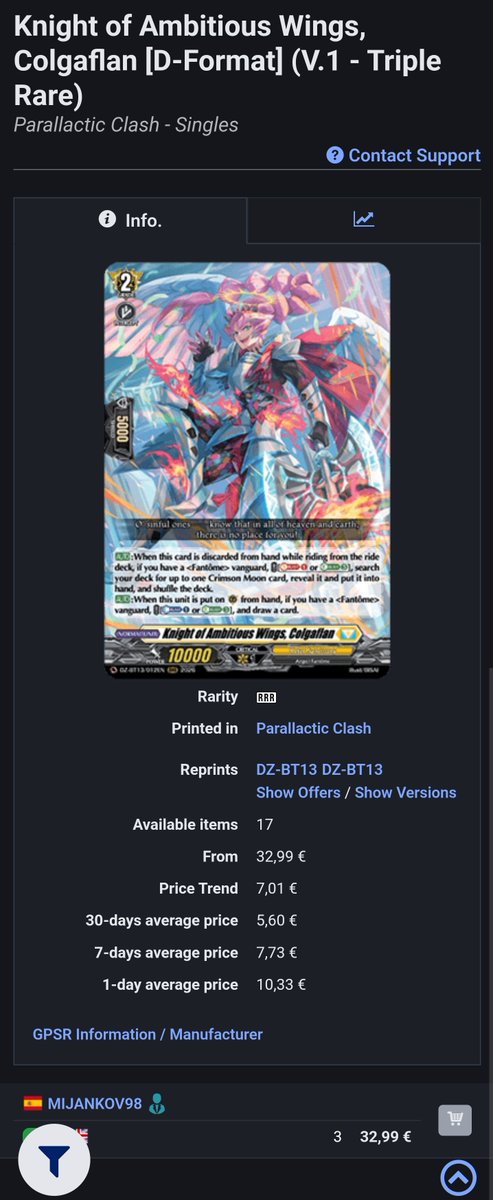 wooJESATO's tweet photo. i knew with Lianorn Fantome getting announced that cards would spike in price, but holy shit this is crazy wtf 😅 https://t.co/r8sSwXQjib
