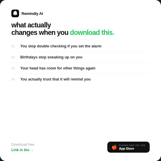 RemindlyAI_app's tweet photo. Made for people who hate apps like this 😅
Two minutes with your coffee still hot, no learning curve, and real changes you actually notice. Download free link in bio
#DailyHabits #EffortlessApp #KeepItSimple #RealChanges #Productivity https://t.co/VdnKJwJexh