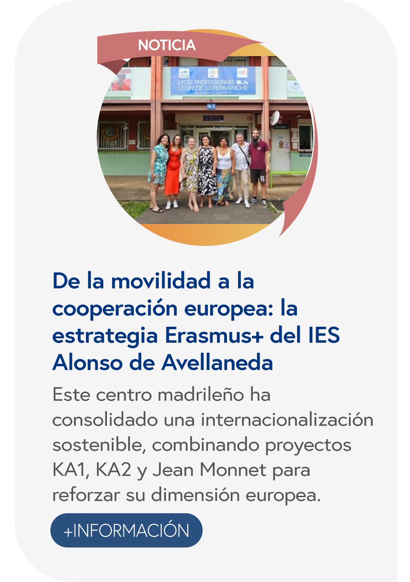 sepiegob's tweet photo. 🌍🏫 El IES Alonso de Avellaneda demuestra cómo Erasmus+ impulsa una internacionalización sólida y sostenible. 

Combinando proyectos KA1, KA2 y Jean Monnet, el centro refuerza su dimensión europea y crea nuevas oportunidades  🇪🇺✨.

https://t.co/3P5DD9808g https://t.co/sxLuGYzTRv
