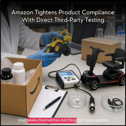 ChannelMAX's tweet photo. Amazon Tightens Product Compliance With Direct Third-Party Testing
Link: https://t.co/tkjBDLnJjX
.
.
.
#amazon #seller #sellercentral #news #update #channelmax #refundmax #fba #reimbursement #amazonrepricer #trends #business #growth #x #viral #trending #ecommerce #shopping https://t.co/DX4vFEEFp0