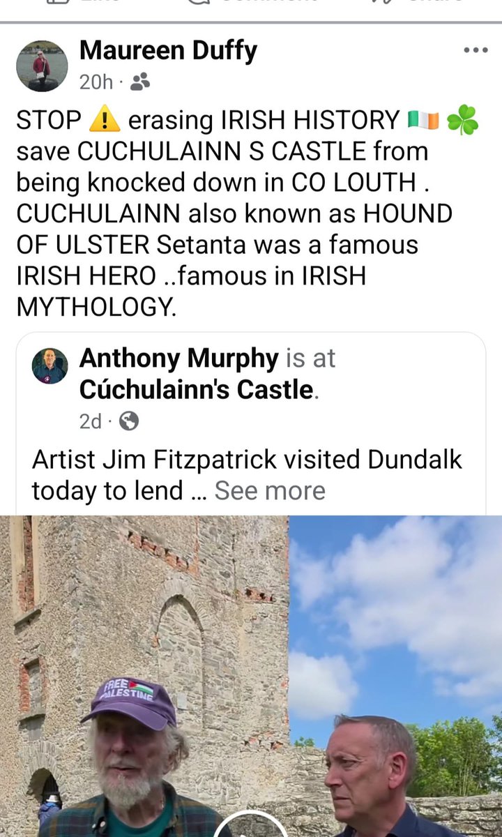 JakeFitzsimons's tweet photo. I am utterly shattered at heart by the decision of Louth County Council to grant planning permission to a corporation to destroy Cú Chulain's castle in space of residential properties.

As a college student in Dundalk and spokesperson for IBÉ, I have been very vocal and active towards Louth County Council's ongoing fallacy of detrimental dismissal of Irish locals and their culture along with the general attack on nationalist spirit in what ought to be strongest presence serving town being on the border.

This is just the latest instance.

Not only a historically invaluable site due to archaeological status but also an informed dehredation of Irish cultural integrity by way of the destruction and defilement of a sacred site dedicated to the most iconic and embodying of Irish spiritual virtues hero in Cú Chulainn.

Even despite the petition against it having over 10,000 signatures.

Not only morally damnable but also clearly anti-democratic and anti-nationalist.

All you have to do is look at social media and you can tell the locals are near unanimously outraged and so that outrage deserves to be heard and represented.

I will not let this enraging insipid act go unanswered.

I am currently in the coordinating my own protest/public meeting alongside other nationalist figures some time next week.

Details to follow soon.

Please share this to let others know and feel absolutely free and welcome to join us.

Other steps may be taken as well such as gofundmes and potentially even camping demonstration on site.

BEIR BUA!

🇮🇪💚☘️

- Jake Fitzsimons