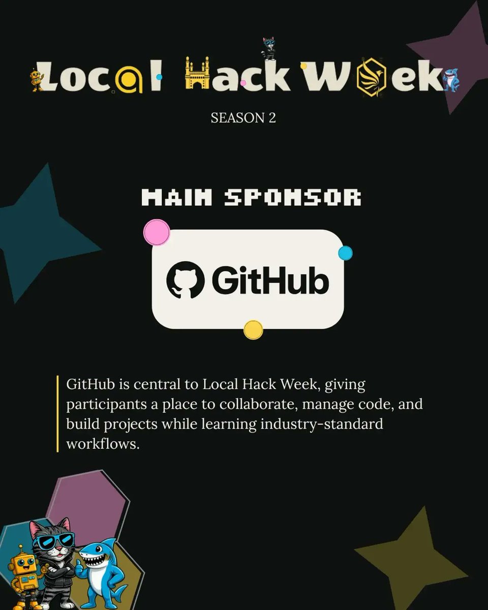 hackerabad's tweet photo. 🚀 Excited to welcome @GitHubEducation as the official sponsor of Local Hack Week S2! 💙
Empowering developers to build, collaborate, and innovate worldwide.🌟
#LocalHackWeek #LHWS2 #GitHub #GitHubEducation #SponsorSpotlight #Hyderabad https://t.co/d24Hnel7Ag