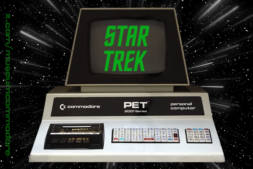 MuseumCommodore's tweet photo. On this day in 1978: STAR TREK (Version 17) was released for the Commodore PET/CBM!  🖖

It was one of the earliest microcomputer classics — command the USS Enterprise, hunt Klingons across a galaxy map, manage your phasers & warp energy. 

A BASIC game that helped launch gaming on personal computers. Did you play it?  #StarTrek #CommodorePET #RetroGaming