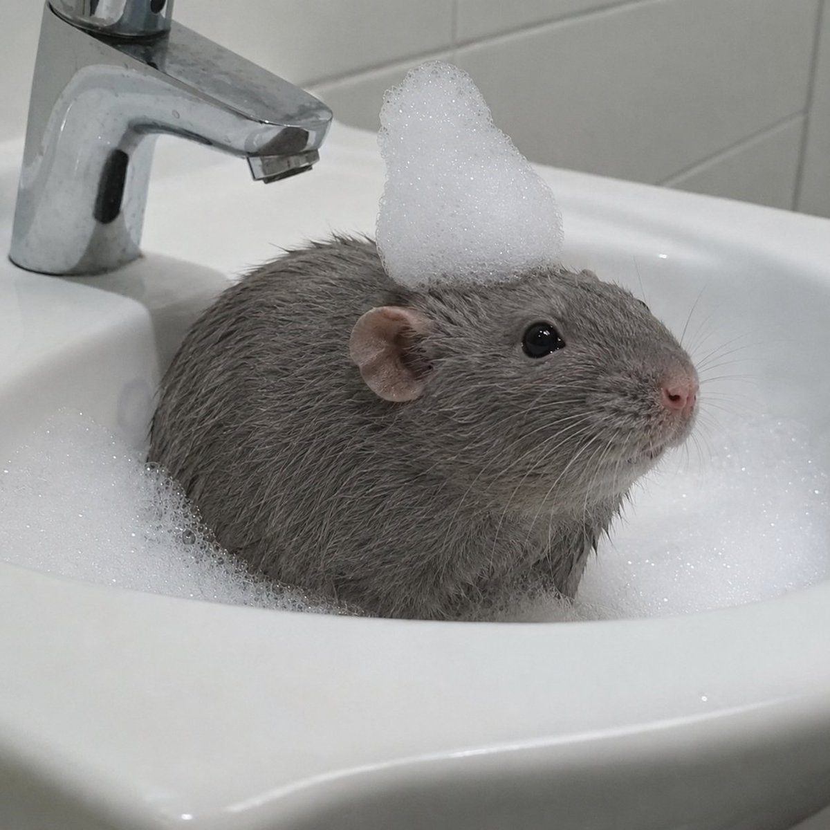RatInControl's tweet photo. fat rat bubble bath https://t.co/NxpCQqkgRm
