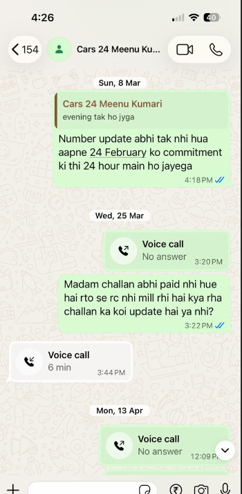 MayankS3094's tweet photo. I want to report another scam involving Cars24.

Around August 2025, I got my Tata Harrier (2025 model) evaluated by Cars24 to check its resale value. Later, in February 2026, when I decided to sell the car, I booked another appointment with Cars24.

After that, I suddenly received a call from Mrs. Meenu Kumari, who had been assigned to me during the August 2025 valuation. She told me that she could get me a better offer, but the car would need to be inspected again. I informed her that I had already had the car inspected just a few days earlier and asked if they could use the existing inspection report. She replied that they would handle it in a different way and arrange another inspection.

At that time, I was not fully aware of their process, so I agreed. An inspection executive came to my location, inspected the car, and left. Later, when I asked for the inspection details or report, they started avoiding the question and giving vague responses.

I was then informed that I had received an offer of ₹7.5 lakh for my car. Later, I found out that the inspection had actually been carried out using Meenu Kumari’s phone number instead of mine. Since the same car had been inspected twice within a week, I refused to proceed because I wanted the inspection record to remain under my own account. At that point, I was told that my number would be updated within two days and was asked to provide another number. They specifically told me not to use the number that had been used for the earlier inspection, so I provided my wife’s phone number.

After that, they started creating unnecessary delays and pressure, repeatedly telling me that I would lose the offer if I did not proceed immediately. At the same time, I was about to take delivery of my new car, so I needed to sell my existing vehicle.

her manager,  Mufees, called me and assured me that the phone number would be updated later, so I trusted them and handed over my car.

However, to this day, the phone number has never been updated. In fact, they later claimed that such a change is not even possible. I have screenshots that clearly support my claims, and I will attach them as evidence.

Additionally, I later discovered that Cars24 had internally approved an offer of ₹7.66 lakh for my car, but I was informed that the offer was only ₹7.5 lakh. Furthermore, they deducted ₹16,000 by showing it as a “service charge.” However, when I sold my Mahindra Thar through Cars24, there was no such service charge mentioned on the receipt. Instead, in this transaction, they described it as a “car settling charge.”

It has now been five months, and no service or settlement has been provided to justify this deduction. This appears to be an unfair and deceptive practice used to reduce the amount payable to customers. I demand a clear explanation for this ₹16,000 deduction and request that the amount be refunded to me immediately. The entire experience reflects highly unethical and misleading business practices by Cars24.

@Cars24Support @cars24india #scam

https://t.co/o4bhp5WhYb