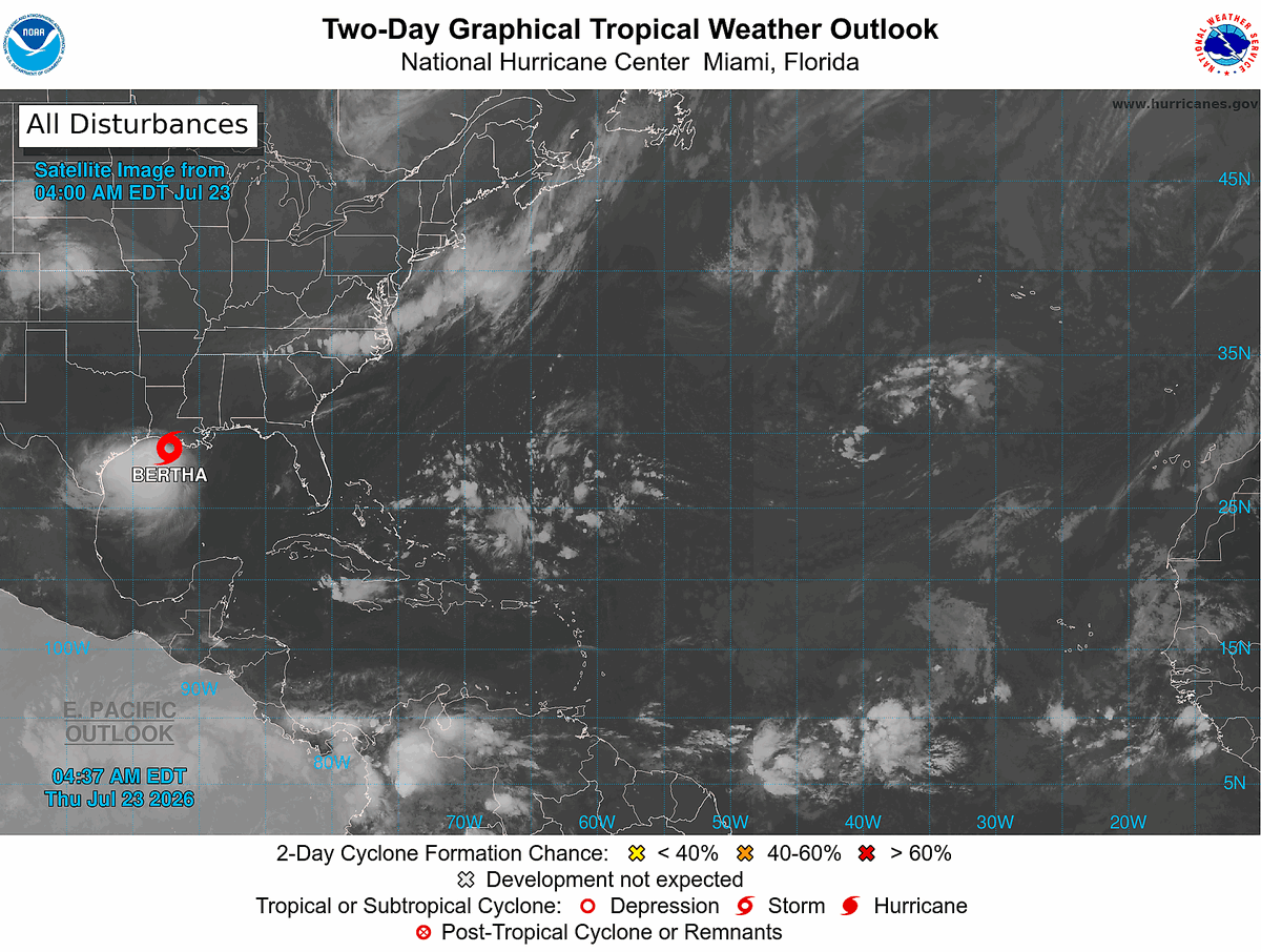 FZalfredo69's tweet photo. Tormenta tropical BERTHA, así como su posible trayectoria para las próximas horas, en aguas del Golfo de México, como lo muestran las imágenes qué se anexan. https://t.co/aW3TAnSkfr