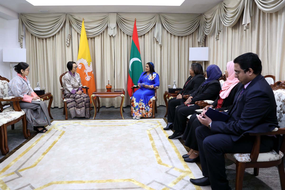 MoFAmv's tweet photo. Newly appointed Non-Resident Ambassador of Bhutan to the Maldives calls on the Minister of Foreign Affairs

📃Press Release | https://t.co/p6BKWLJxKS https://t.co/gXZYE288Oh