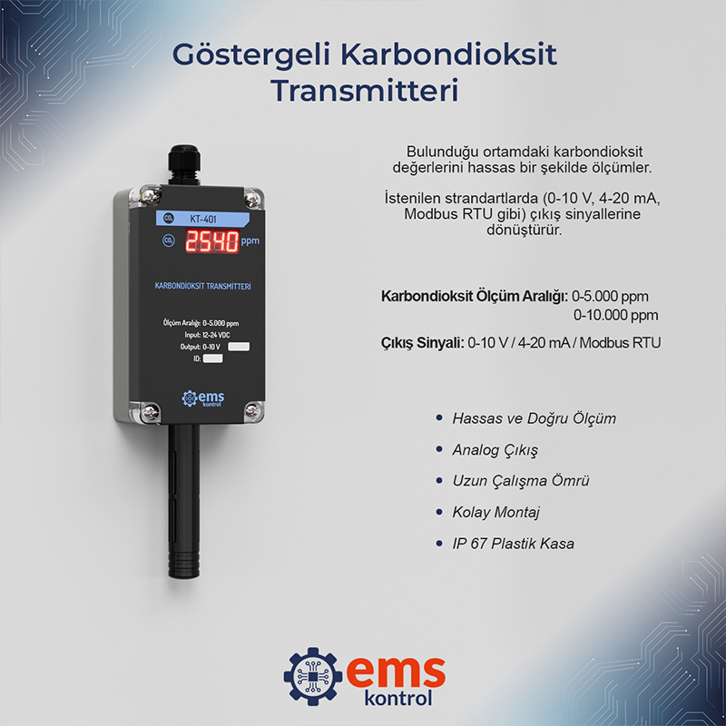 emskontrol's tweet photo. Karbondioksit değerlerini hassas bir şekilde ölçen ürünümüz, istenilen standartlarda çıkış sinyallerine dönüşüm yaparak size en doğru veriyi sunar. Hava kalitesini kontrol etmek hiç bu kadar kolay olmamıştı. #karbondioksit #karbondioksittransmitteri #karbondioksitsensörü https://t.co/C5uJJ6lm7K
