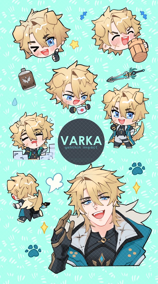 chenkuns_'s tweet photo. i forgot to post it but i made #varflins sticker sheets for hoyofest!! i don't talk about them often but i enjoy varflins a lot..................!!! 

#genshinimpact https://t.co/uAYPmi0ZBA