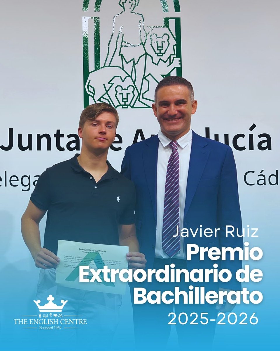 coleci_1969's tweet photo. 🏆✨ ¡Orgullo ECI!

Nuestro alumno Javier Ruiz Larriva ha recibido el Premio Extraordinario de Bachillerato, siendo uno de los solo 10 estudiantes reconocidos en toda la provincia de Cádiz.
Un merecido reconocimiento a su esfuerzo, talento y excelencia académica.

¡Enhorabuena! https://t.co/cRXx8DjS1T