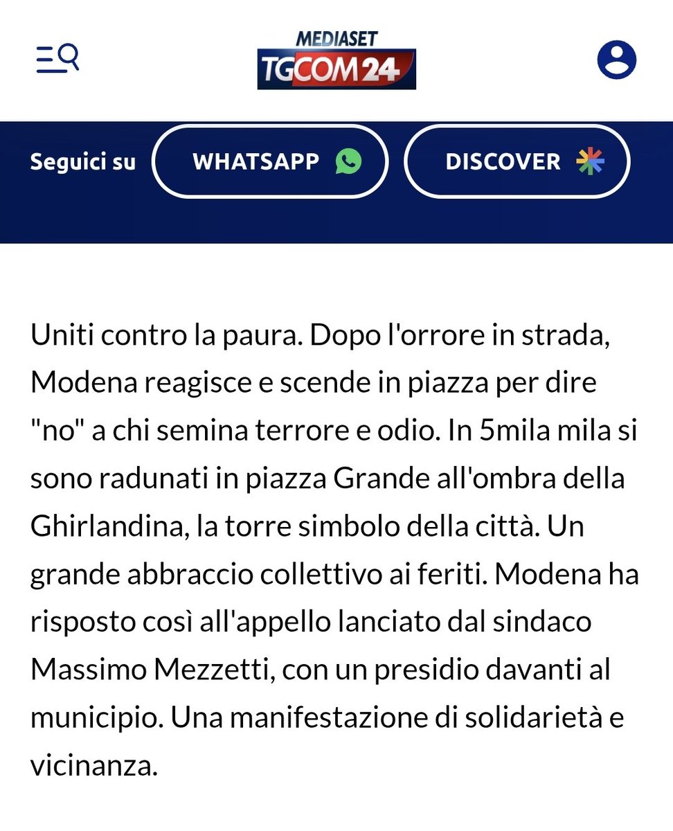 Danila0909's tweet photo. @NicolaPorro E meno male che lei lavora per Mediaset, sarebbe bastata una ricerca veloce eppure ha preferito fare una figuraccia. A Modena la piazza è stata convocata il giorno dopo la tragedia.
Agevolo il link del servizio andato in onda al #Tgcom24
https://t.co/QCU244KFcV https://t.co/rfqP1HHmh4