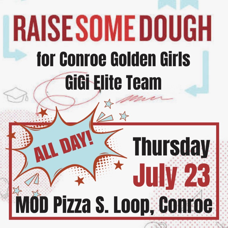 ConroeHSCISD's tweet photo. Come eat some pizza and support the GiGi's all day today July 23rd! https://t.co/Kxp4eoZwmQ