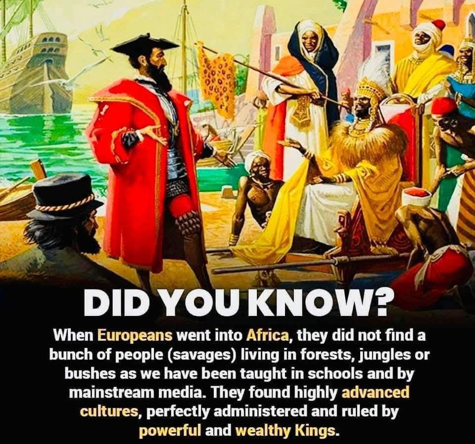historical_Afr's tweet photo. When European colonizers initially arrived in Africa, they found a continent with diverse societies, thriving trade networks, and rich natural resources, including gold, ivory, and other valuable commodities. They encountered various kingdoms, empires, and decentralızed communities with their own distinct cultures, political systems, and economic activities. While some areas had established trade relationships with Europeans, the focus shifted towards resource extraction and terrıtorial acquisition as European powers expanded their influence.