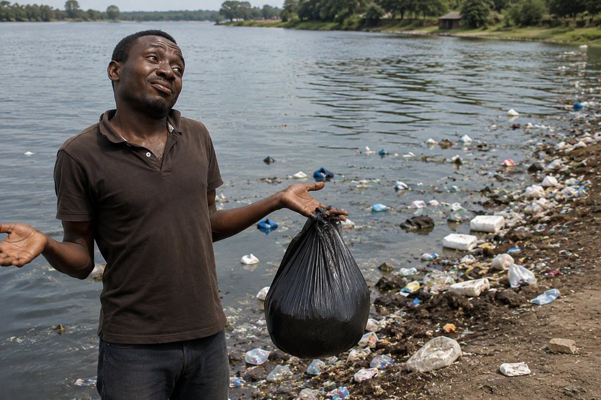 simaction's tweet photo. @_papawere @jeff_mukunya I'll go first.
I often here people say "I only threw in one bag of trash." It's likely that the rest must have walked into the water by themselves!" 🚮 https://t.co/xaOtUhkXKe