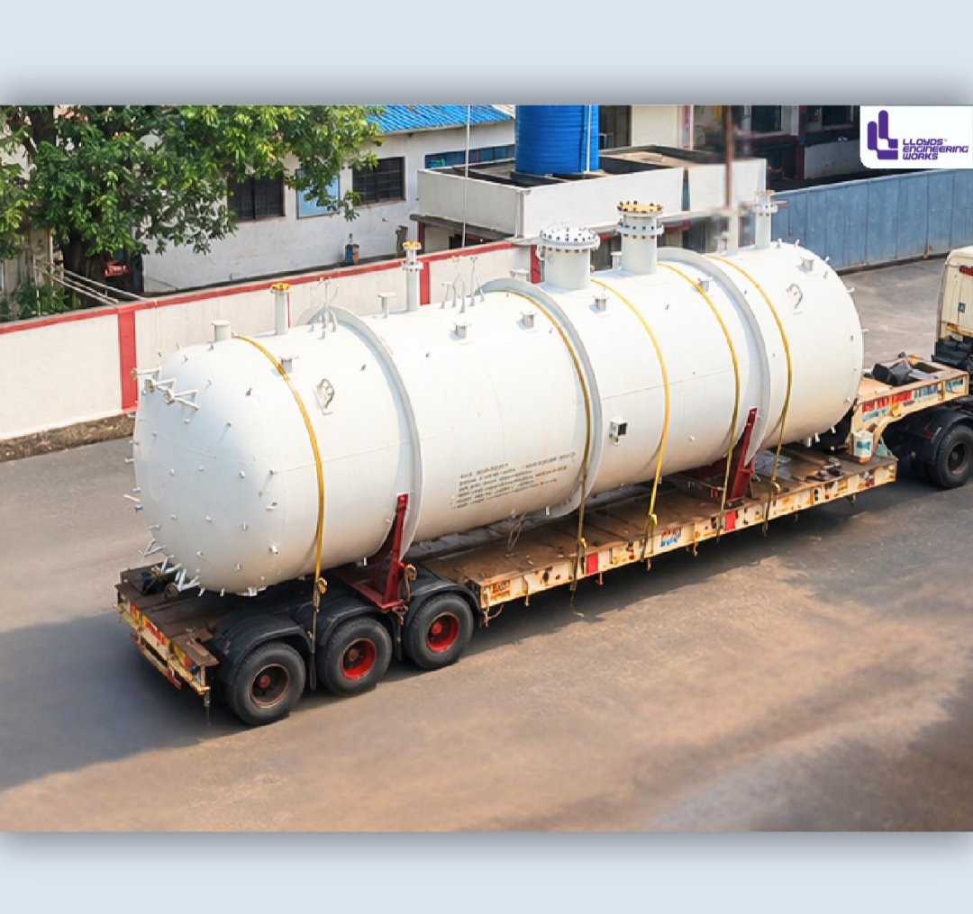 vikashjaingda's tweet photo. Worthy News:Lloyds Engineering Works Limited has successfully dispatched the Sales EDC Column Reflux Drum and Wet Slop Vessel for Reliance Industries Limited's Vinyls Program – 1260 KTA.#lloydsengg https://t.co/qmr4ZnAauV