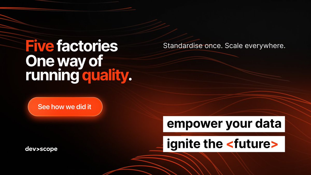 DevScope's tweet photo. 5 factories. 5 ways of running quality. 0 shared view.
545 hours/yr + €19K in duplicated work. Standardise it and 80% vanishes.

And the next factory? Compliant on day one. 🧵https://t.co/WWulOW0cDW https://t.co/PRT7fVHIRQ
