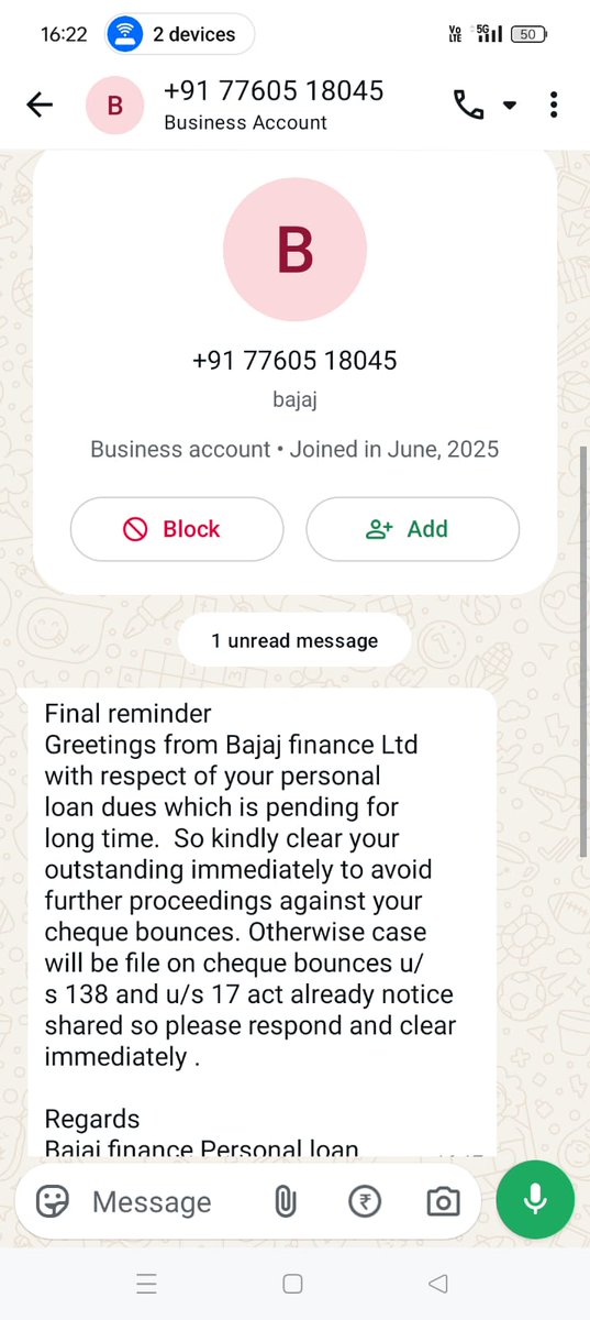 KumarDives50543's tweet photo. @Bajaj_Finance @Bajaj_Finserv
Your recovery agents visited my residence &amp; misbehaved with my wife during their visit. Such conduct is completely unacceptable &amp; violates RBI recovery guidelines.

Kindly investigate the misconduct, take immediate action, ensure no harassment of fam https://t.co/DezI9kkBUc