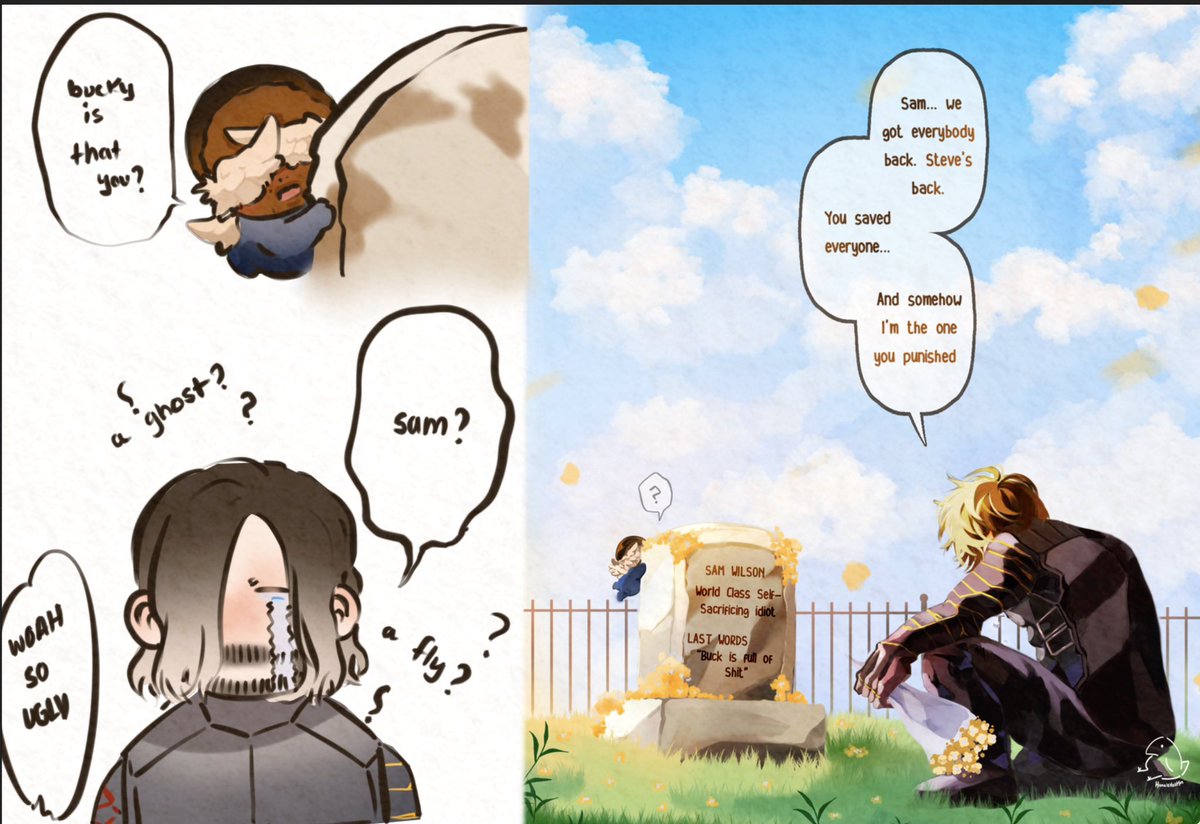 hanooodle's tweet photo. Angel Sammy is the best … also check out my angel Sam plushie, he literally say TADAAAAA

#samwilson #buckybarnes #wintersoldier https://t.co/xFTYpmamNv