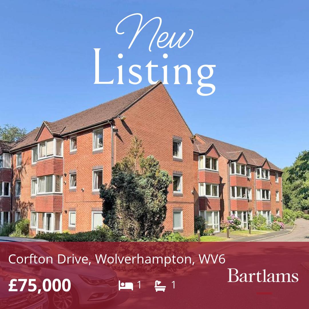 BartlamsSales's tweet photo. For Sale 
📍Corfton Drive, Wolverhampton, WV6
💰 £75,000

🌳 Top floor one-bedroom apartment in Beechwood Court  
🏡 Suitable for purchasers aged 60 and over  
🌼 Attractive views of communal gardens  
🛍️ Close to Tettenhall Village... https://t.co/VL3XlwM5vc