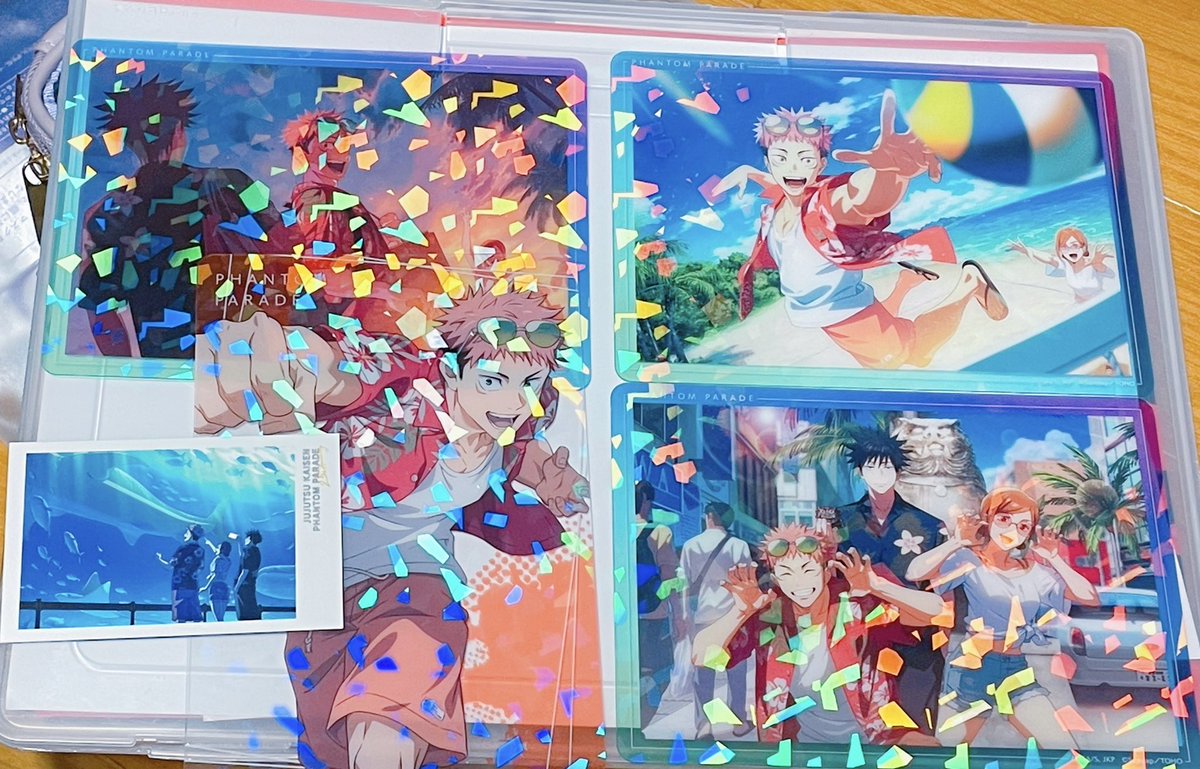 azm6613dkmn's tweet photo. 【交換】 呪術廻戦 ファントムパレード ファンパレ 幻影夜行本舗 クリアカード クリカ 購入特典

【譲】1〜3枚目 虎杖 伏黒 釘崎

【求】4枚目 各1  五条 >玉犬、過去異種の五条もしくは夏油

都内交換希望。異種可能です。
よろしくお願いいたします。 https://t.co/WWtFAcrmL7