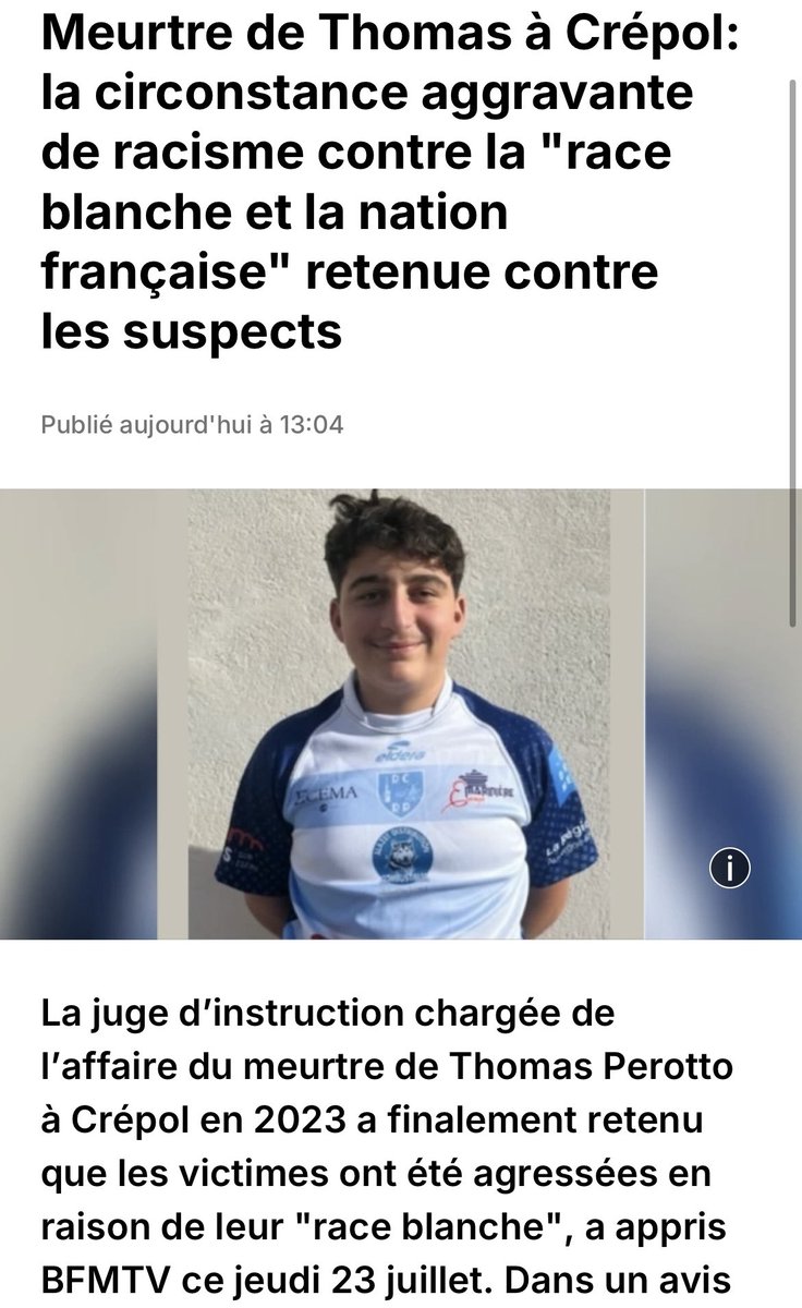 DestinationTele's tweet photo. 💥NOUVEAU SCANDALE ARCOM 

Mars 2026 : L’ARCOM se précipite de mettre en demeure CNEWS pour avoir trop privilégié la thèse du "racisme anti-Blanc" dans le meurtre de Thomas à Crepol

Juillet 2026 : La justice retient la circonstance aggravante de racisme contre la "race blanche" https://t.co/HewyGBiXOT