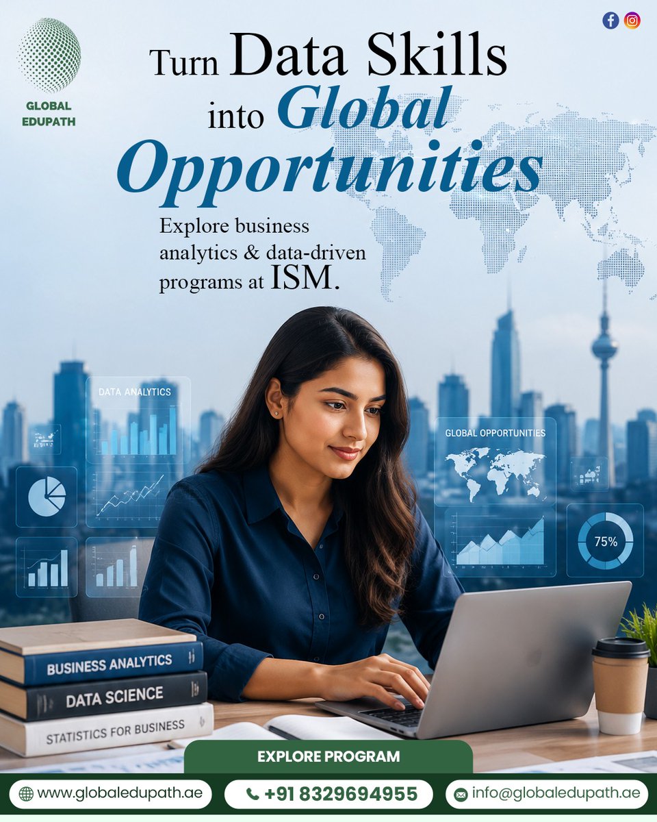 globaledupathae's tweet photo. In a world driven by data and innovation, mastering Business Analytics &amp; Data Skills can open doors to global opportunities and limitless growth.

Don’t just follow the future  prepare to shape it. 
.
#globaleducation #datascience #businessanalytics #careergrowth https://t.co/oXm0EdUZJ9