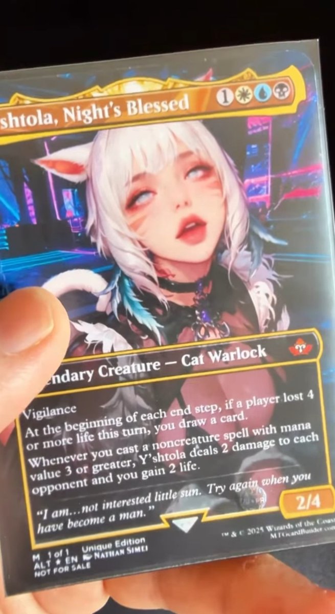 CPlaneswalkers's tweet photo. El mayor problema de los proxys es que pudiendo hacerte los dos primeros que están guay (no llego a ver si es iA o no),  hay gente que elige la versión porno de IA y se haces los dos últimos 🤢.
Para ver eso, levantarse de la mesa e irte. https://t.co/zVhPisyrQh
