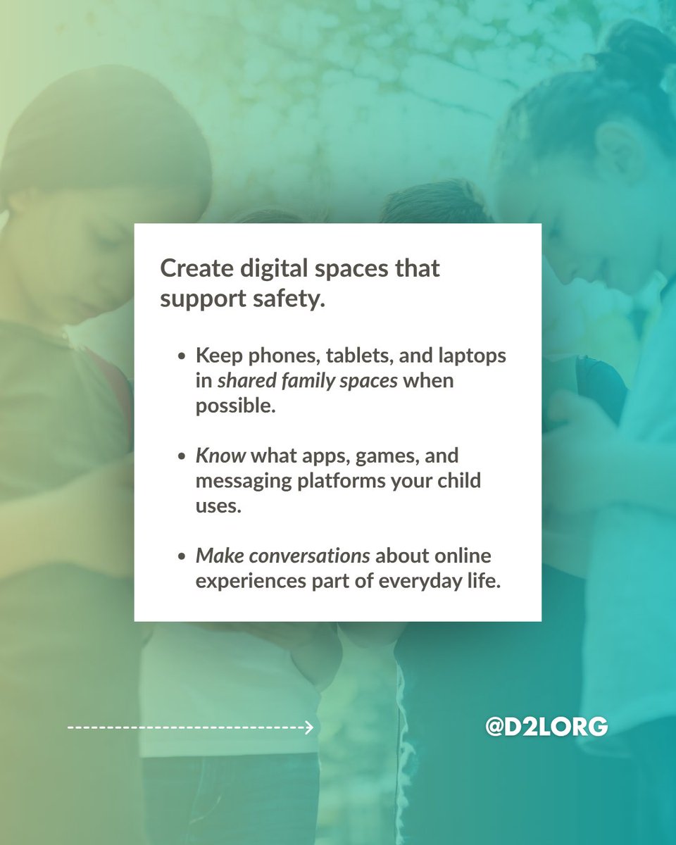 Darkness2Light's tweet photo. The biggest safety question may not be where your child is.

It might be who's messaging them.

Digital safety starts before the first text or DM. Talk about boundaries, keep devices in shared spaces when possible, and ask organizations about their communication policies. https://t.co/NnF8sYCHNV