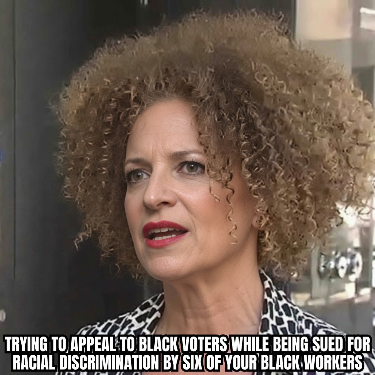 PatriotPostGirl's tweet photo. Nothing says “committed to increasing racial equity” quite like getting sued for racial discrimination by six of your black employees. https://t.co/4NeHOuMldj
