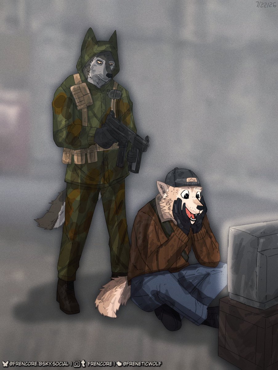 FreneticWolf's tweet photo. Never get distracted in an open warzone https://t.co/H2NRIT5sBq