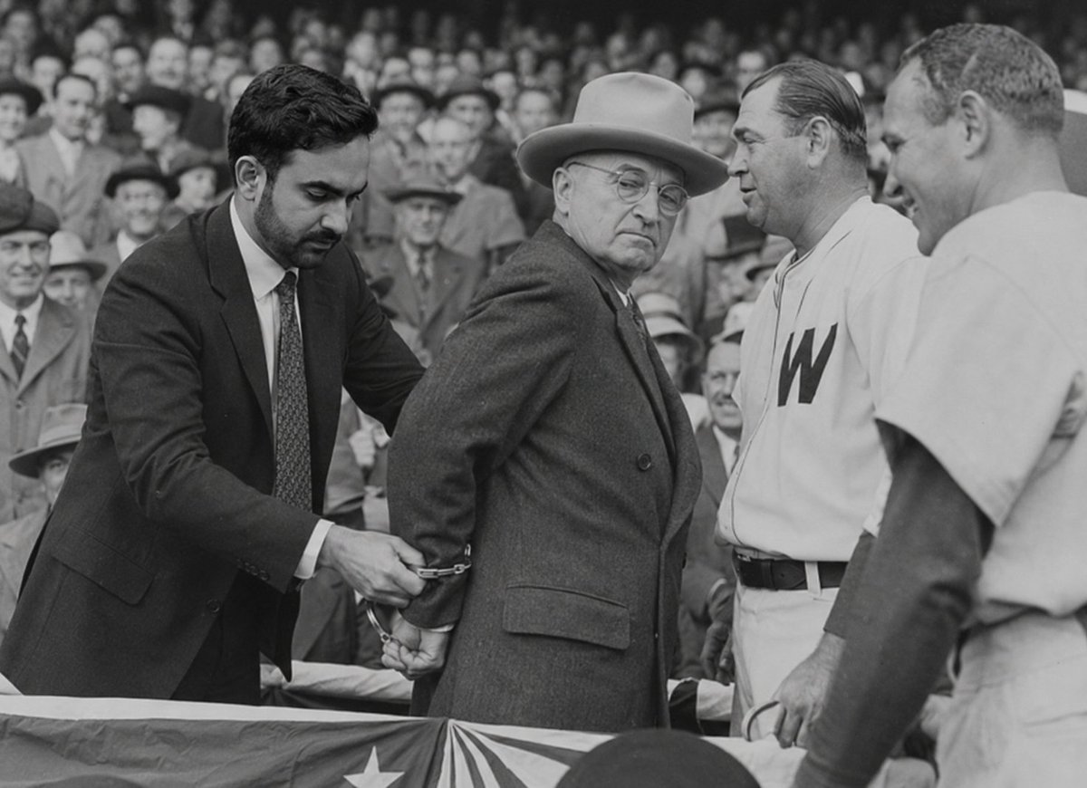 DavidMKeyes's tweet photo. Mamdani arrests war criminal Truman for winning WWII https://t.co/hXkLmrMC5F