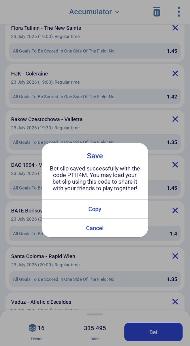 Mokonzi47's tweet photo. Just 16 Games and 335 Odds Today.

If either team scores in both halves, both teams scores in either half or game ends without goals then we win these 300 Odds.

Code : PTH4M

https://t.co/30VkLFE8fs https://t.co/z0HEJm8dhx