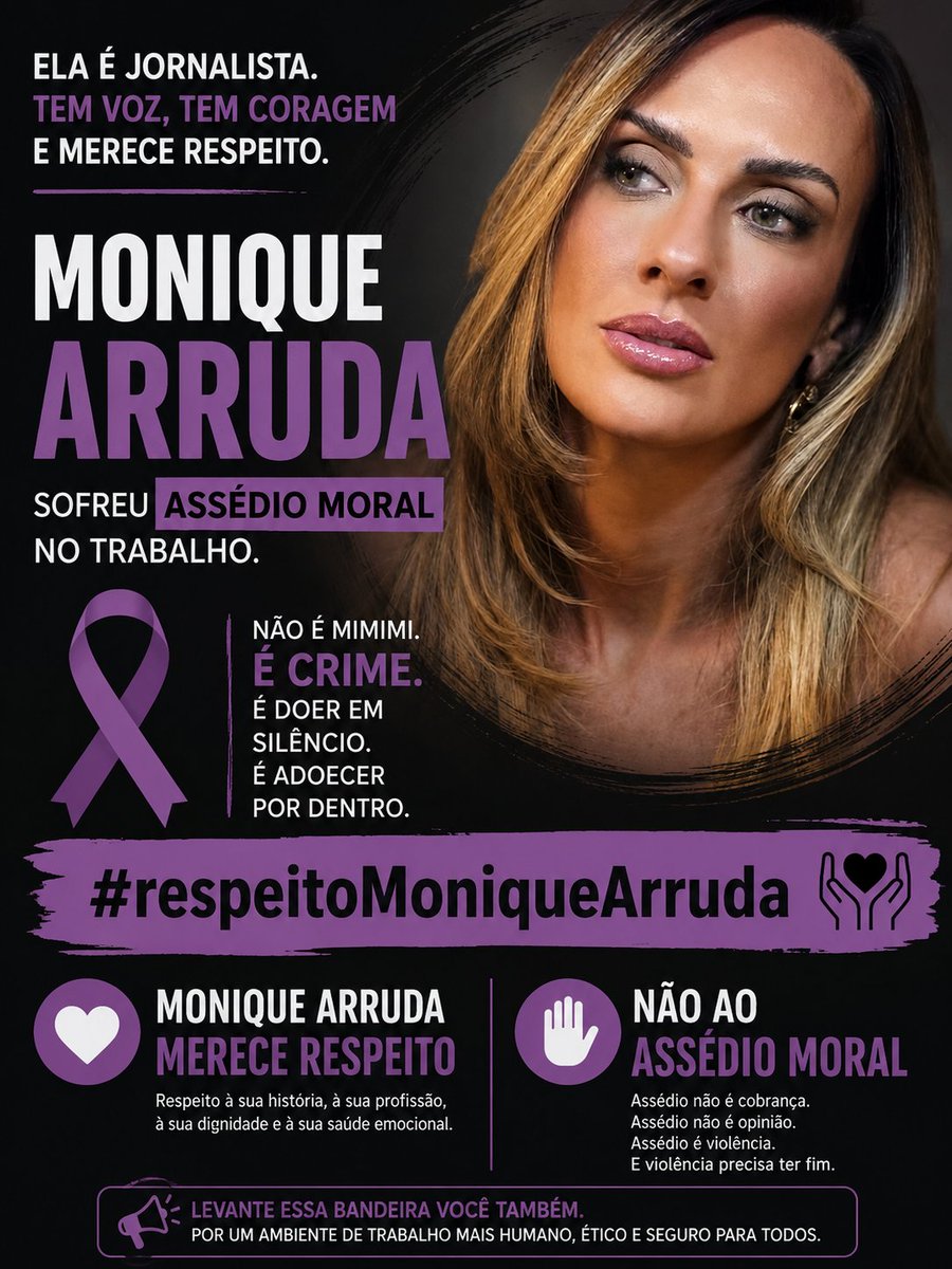 jonhagzk's tweet photo. @Soniaahlf Vamos juntos, assédio moral no trabalho é crime, não normalizem, a Monique merece respeito #RespeitoMoniqueArruda https://t.co/gE0jzI2NCX