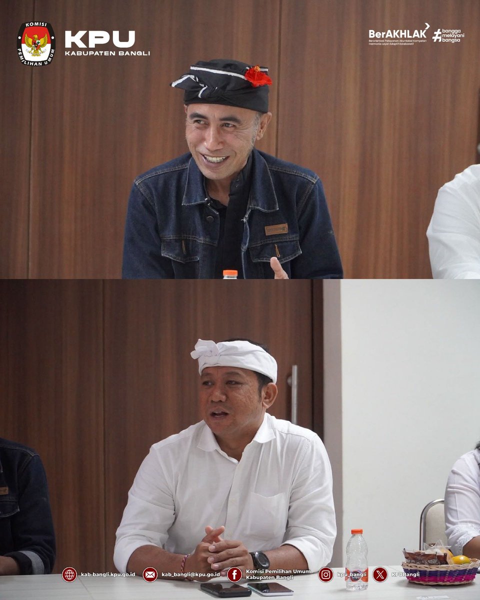 KPUBangli's tweet photo. #TemanPemilih, KPU Kabupaten Bangli diwakili oleh Ketua, Anggota, serta Pejabat Struktural Sekretariat KPU Kabupaten Bangli melaksanakan audiensi persiapan Bedah Buku Seri II dengan Fakultas Ilmu Sosial dan Ilmu Politik Universitas Udayana pada Kamis, 23 Juli 2026. https://t.co/3lQ3PM3PKl