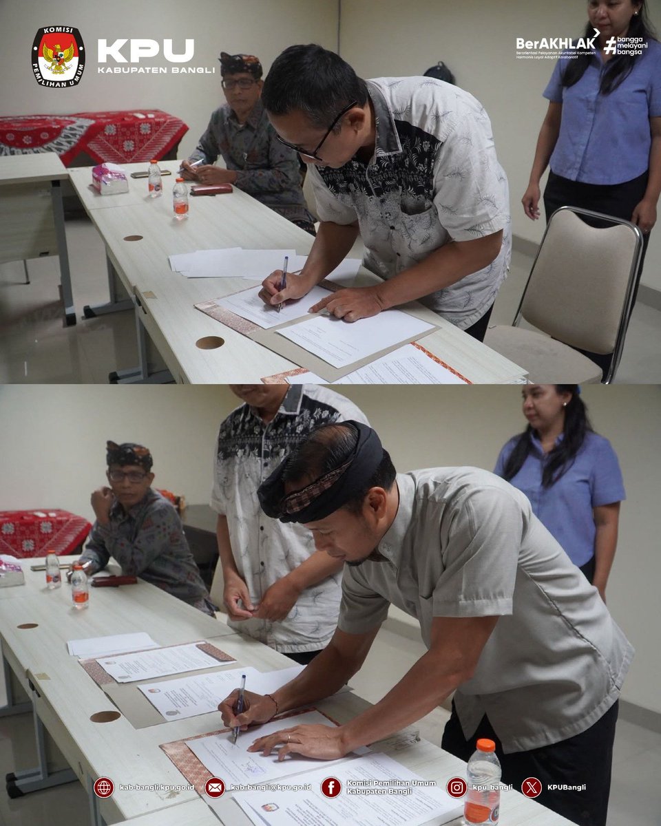 KPUBangli's tweet photo. #TemanPemilih, KPU Kabupaten Bangli diwakili oleh Ketua, Anggota, serta Pejabat Struktural Sekretariat KPU Kabupaten Bangli melaksanakan audiensi persiapan Bedah Buku Seri II dengan Fakultas Ilmu Sosial dan Ilmu Politik Universitas Udayana pada Kamis, 23 Juli 2026. https://t.co/3lQ3PM3PKl