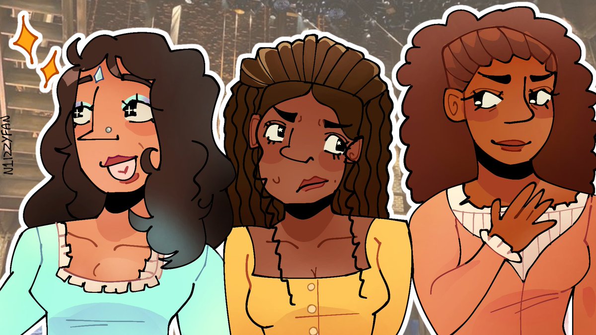 N1IZZYFAN's tweet photo. LenciaKebede!AngelicaSchuyler + LaurenMariasoosay!ElizabethSchuyler + AminaFaye!PeggySchuyler because why not https://t.co/Fs0SpvhB2j
