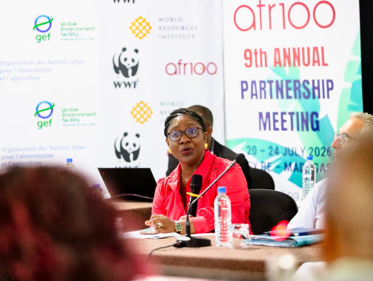 selemanykitenge's tweet photo. “Protect. Restore. Sustain. This is how Africa builds resilient communities, fights climate change, and secures food systems for generations to come.” — Mme. @EstherineF of @NEPAD_Agency at the 9th @Afr100_Official Partnership Meeting.
#AFR100 #APM9 #CAADP #KampalaDeclaration #ClimateChange #FoodSecurity #LandRestoration #Reforestation