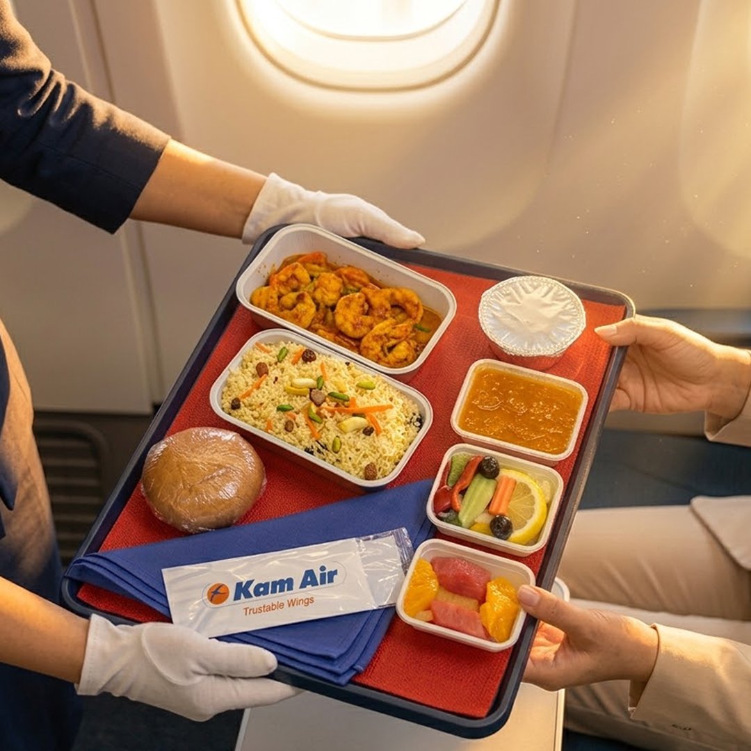 KamairRQ's tweet photo. Delivering flavor at 35,000 feet ✈️
#KamAir #InflightMeals #AirlineFood #FlyKamAir https://t.co/FajszGTtKA