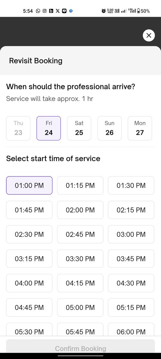 javeed571's tweet photo. Booked intense bathroom cleaning, professional used acid instead of liquid provided by you. Machine was not working, customer care says you are under warranty and sent link to confirm free revisit slot booking but not able to confirm slot as it is disable. 
@urbancompany_UC https://t.co/i35LvEStl0