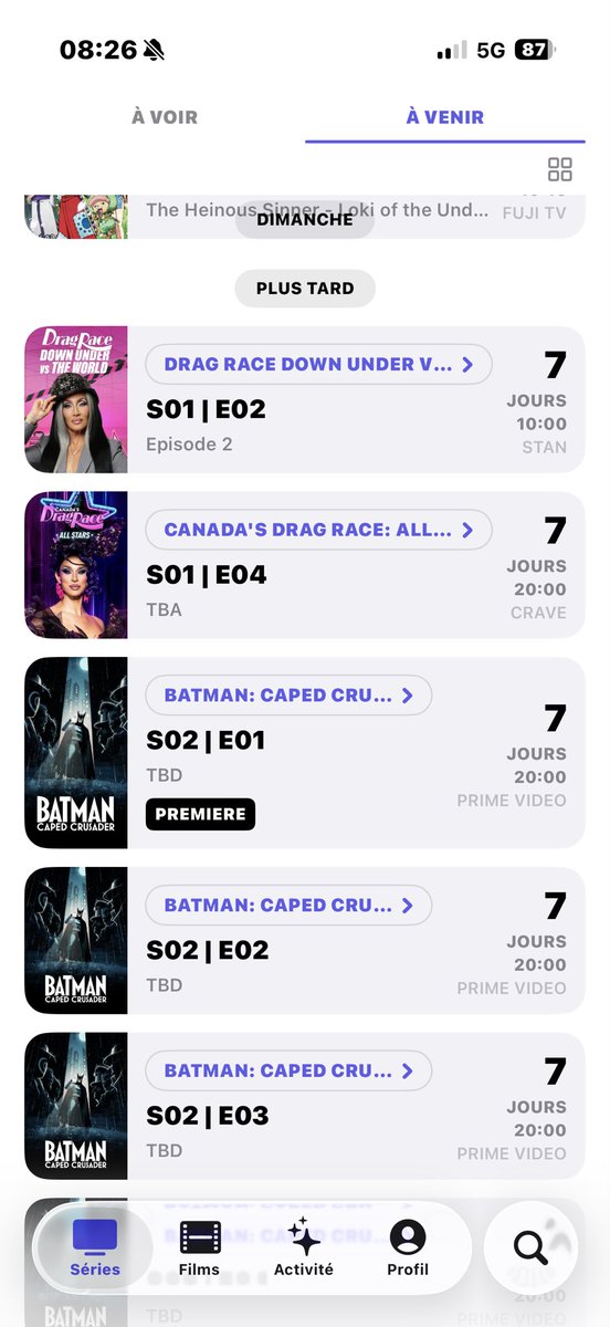louismitch's tweet photo. @suitetvapp Rien n’a changé. Est-ce possible que ce soit une erreur de fuseau horaire, car Batman sortirait à 20h sur prime et non 21h aussi? https://t.co/BQKABFE9cz