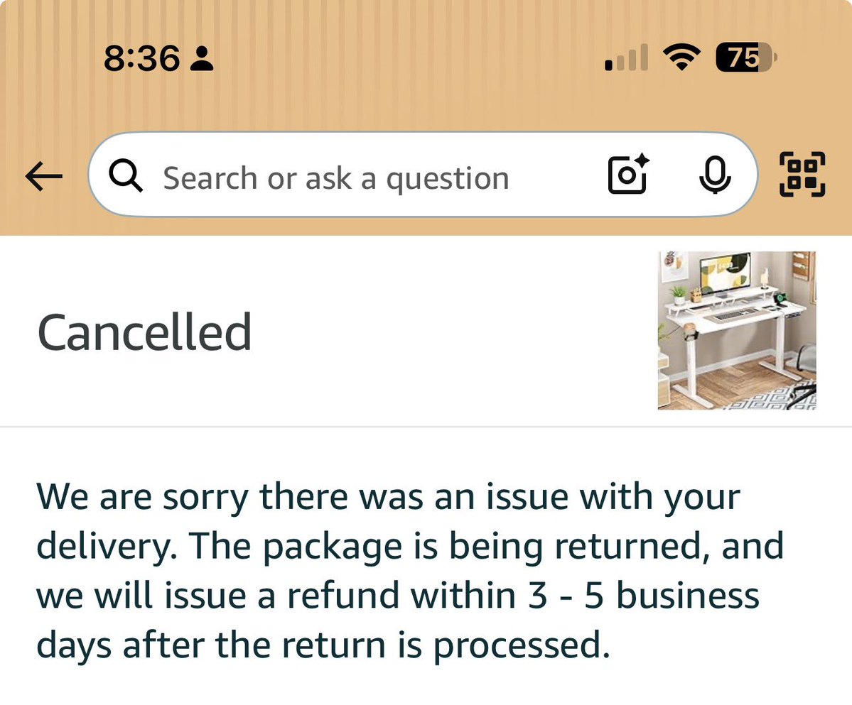 iamKv18's tweet photo. @AmazonHelp @Flipkart @amazonIN Just got update @amazonIN cancelled my order after giving fake tracking status and commitments. @Flipkart I am coming to your ways. https://t.co/x4lEBw4qdt