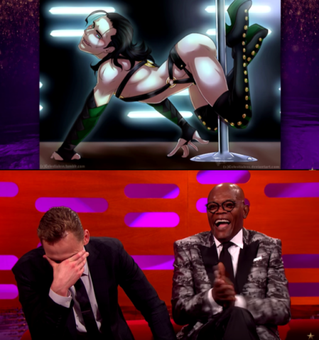 MilicaPloca's tweet photo. Loki The Pole Dancer-''A demonstration of my hidden talent at pole dancing.'' π«’π±π€©
πTom Hiddleston's hilarious pole dancing fan art featured in 'The Graham Norton Show', 2016.
#ThorkiDay #Thor1 https://t.co/mND3esKfGm
